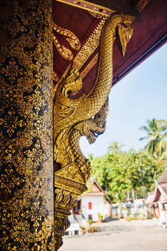 Architectural detail of Wat Mai Suwannaphumaham, Luang Prabang, Loas, Southeast Asia