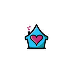 logo home and love icon designs