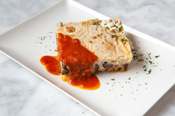 Greek traditional mousaka.