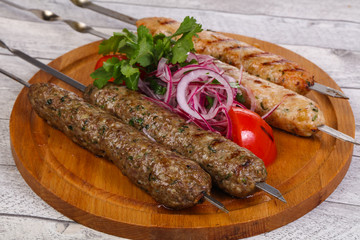 Beef and chicken kebab