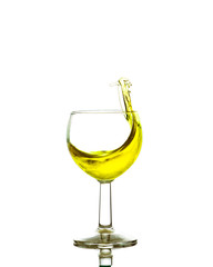 splash of liquor drink with white background