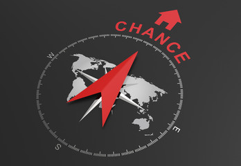 chance - stay @ home - compass direction shows north - 3D-rendering