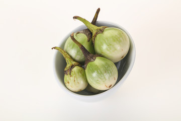 Asian green eggplant - ready for cooking