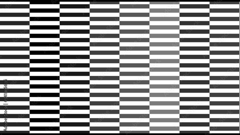 Poster pixelated digital screen texture with a monochromatic black and white random changing pattern. color