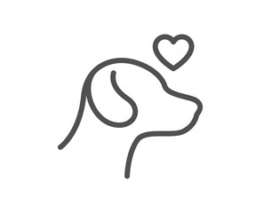 Pets care line icon. Veterinary clinic sign. Dog health symbol. Quality design element. Editable stroke. Linear style pets care icon. Vector