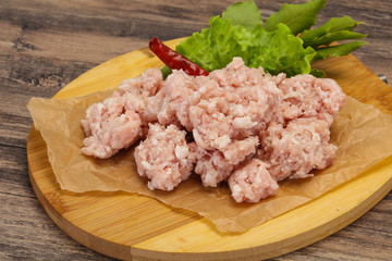 Homemade pork minced meat for cooking