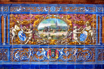 Fototapeta na wymiar Ceramic tiles in Seville
