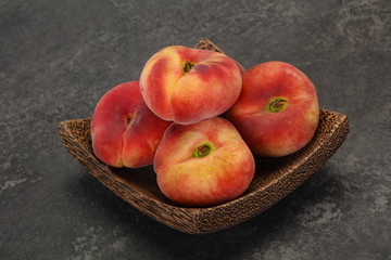 Sweet ripe tasty flat peach