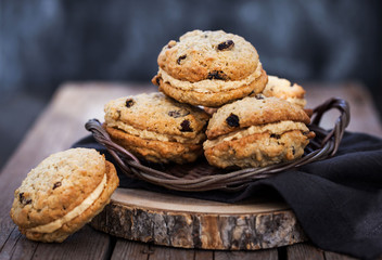 Homemade oatmeal sandwich cookies
