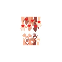 Hand Care, Help social charity Logo Template vector icon business