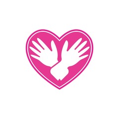 Hand Care, Help social charity Logo Template vector icon business