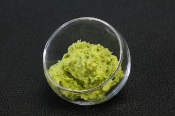 Avocado guacamole sauce with chili pepper