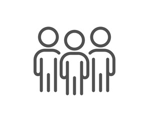 Group line icon. Business teamwork sign. Meeting people symbol. Quality design element. Editable stroke. Linear style group icon. Vector