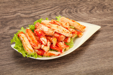 Natural luxury crab meat fillet