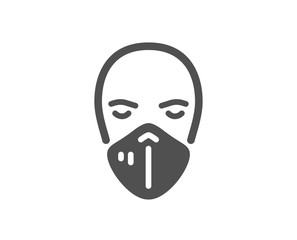 Medical mask icon. Safety breathing respiratory mask sign. Coronavirus face protection symbol. Classic flat style. Quality design element. Simple medical mask icon. Vector