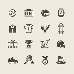Fitness and Sport vector icons