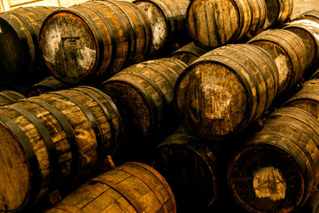 Wine barrels on old cellar