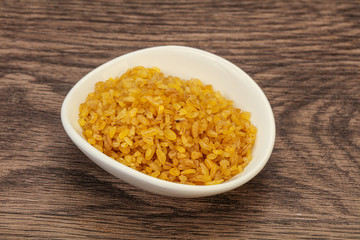 Vegetarian cuisine - dry bulgur for cooking