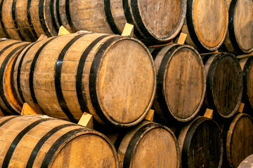 Wine barrels on old cellar