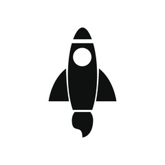 space rocket icon, silhouette style