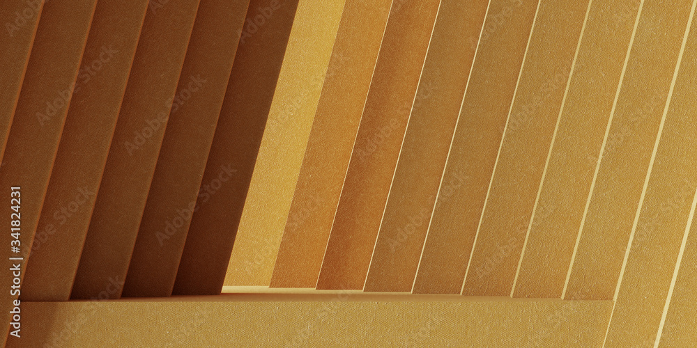 Poster minimal background for branding and product presentation. yellow fabric podium and yellow strip back