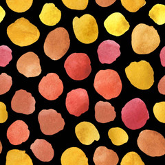 seamless pattern of red and yellow watercolor spots for Wallpaper, background, fabric or wrapping paper