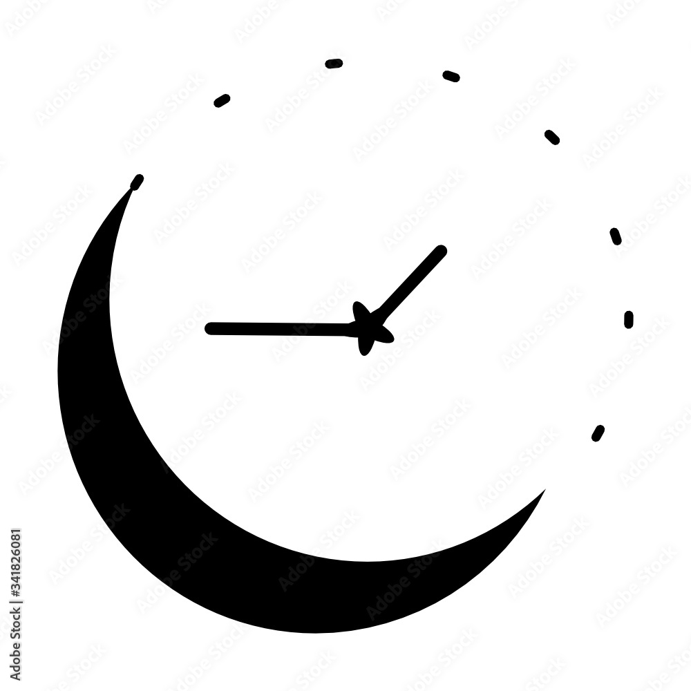 Poster night time, clock, watch icon. concept of ui design elements. digital countdown app, user interface 
