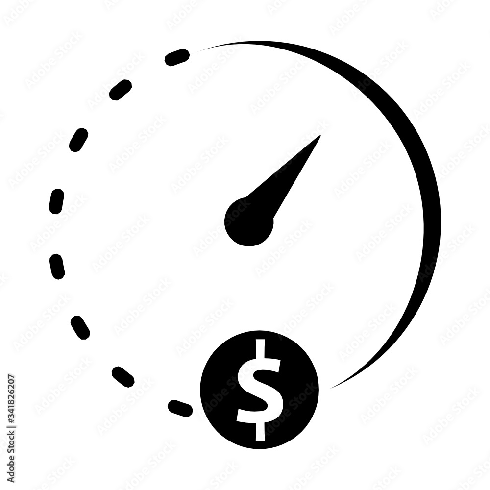 Poster money time, clock, watch icon. concept of ui design elements. digital countdown app, user interface 