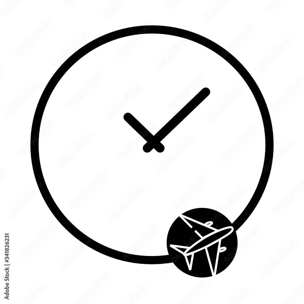 Poster travel time, clock, watch icon. concept of ui design elements. digital countdown app, user interface