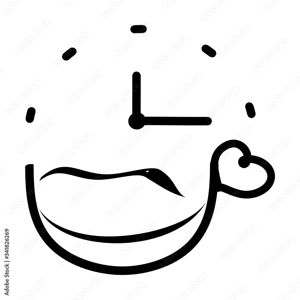 Poster coffee time, clock, watch icon. concept of ui design elements. digital countdown app, user interface
