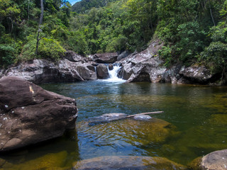 Naklejka na ściany i meble Waterfall photographed in Caparao, Espirito Santo. Southeast of Brazil. Atlantic Forest Biome. Picture made in 2018.