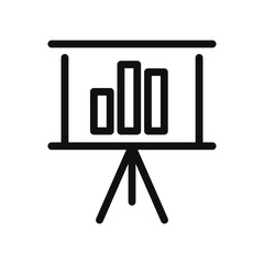 graphic chart on presentation board, line style