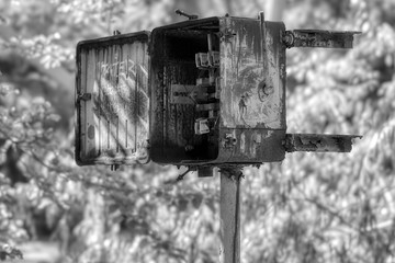 old rusty metal gate chernobyl abanond