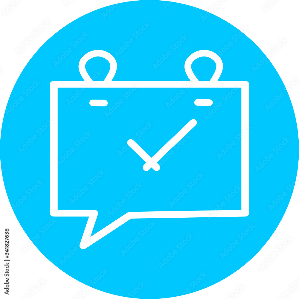 Aufkleber chatting time, clock, watch in blue circle icon. concept of ui design elements. digital countdown ap