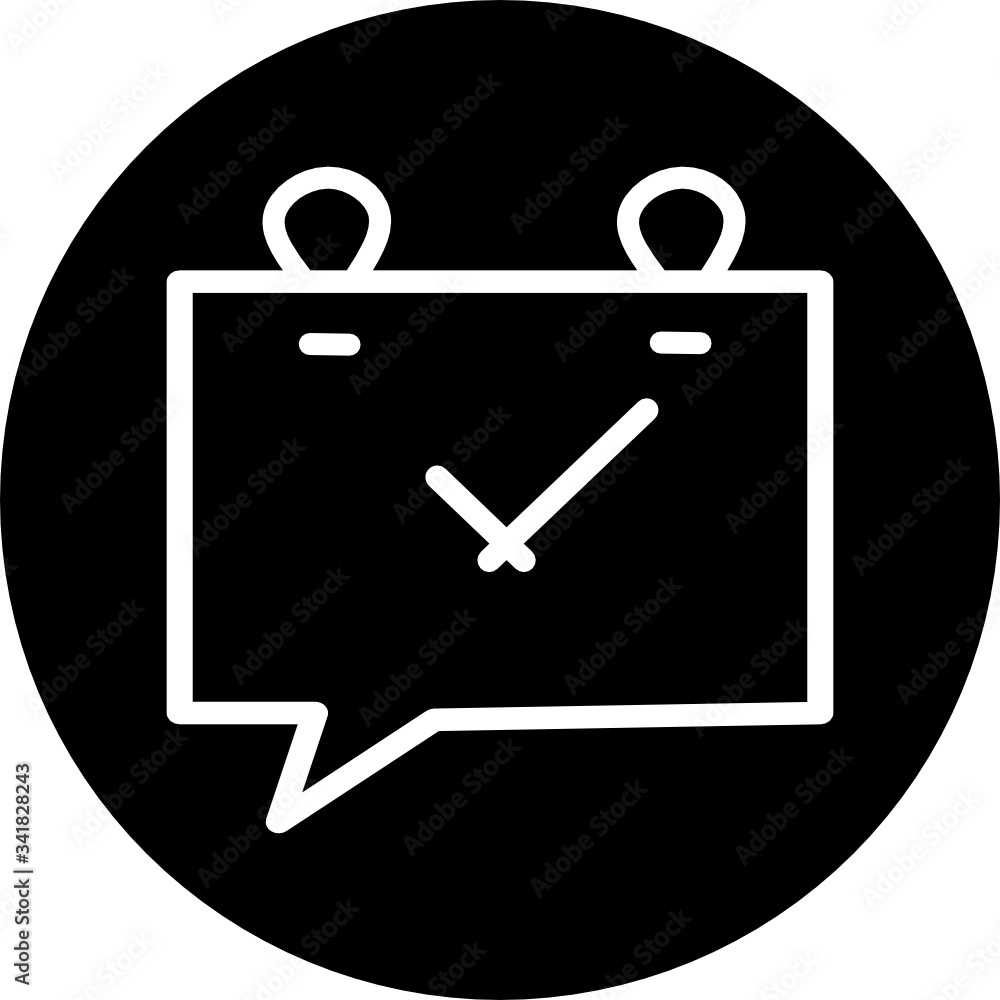 Aufkleber chatting time, clock, watch in black circle icon. concept of ui design elements. digital countdown a