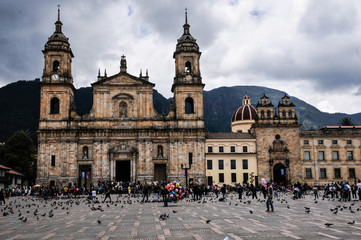 Fototapeta premium Cathedral at Plaza Bolivar, Bogota, Colombia