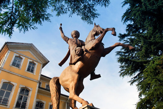Trabzon, Turkey, 09 January 2010: Sultan Selim Statue, 1489-1515, Governor of Trabzon, Ortahisar