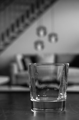 glass on the table in living room