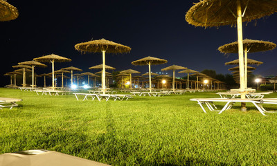 swimming pool at night