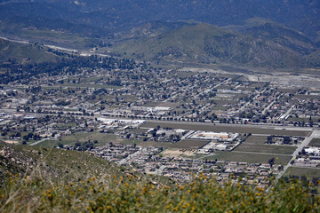 View of City Below from Mountains Above