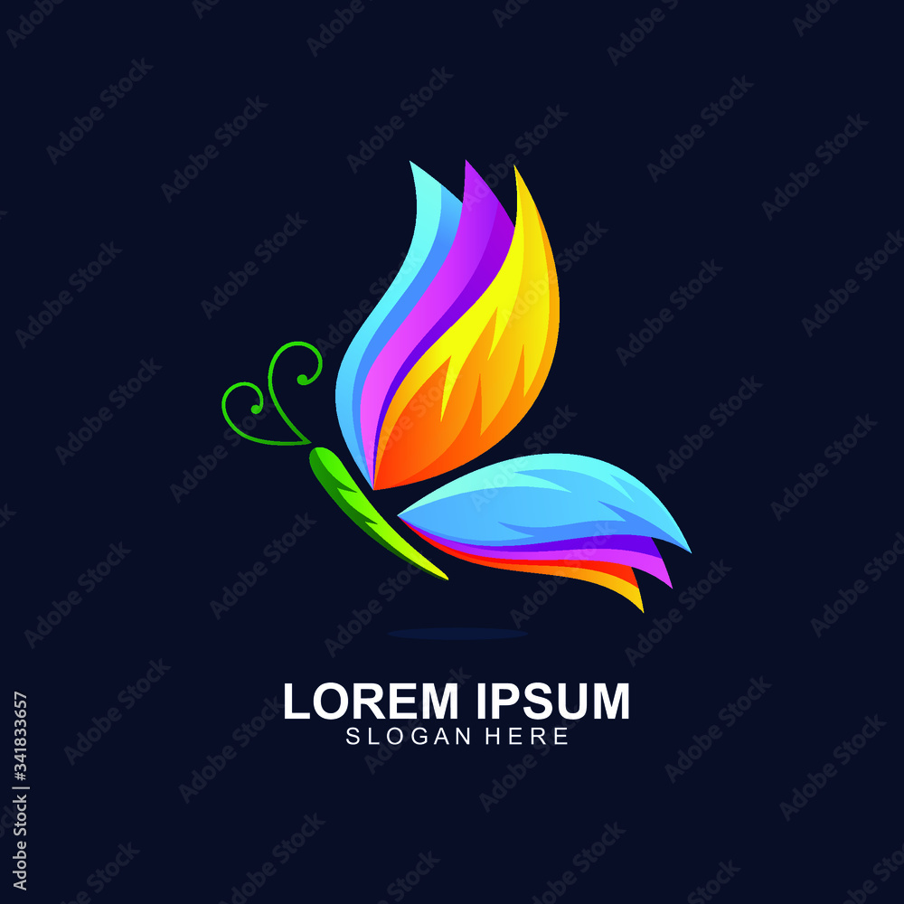 Wall mural Colorful butterfly logo design