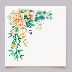 elegant peonies wedding card template