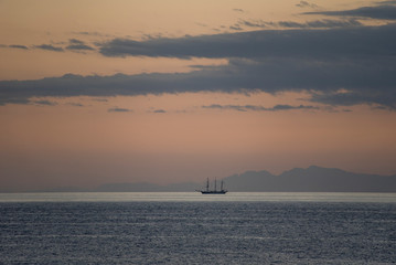 Fototapeta na wymiar Sea landscape with boat