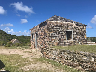 Guard House and Powder Magazine at Fort Berkeley in Antigua and Barbuda, Caribbean, Lesser...