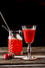 Classic Mexican daiquiri beverage flavored with strawberry in fine presentable glassware best concept for casual dine in menu book photography.