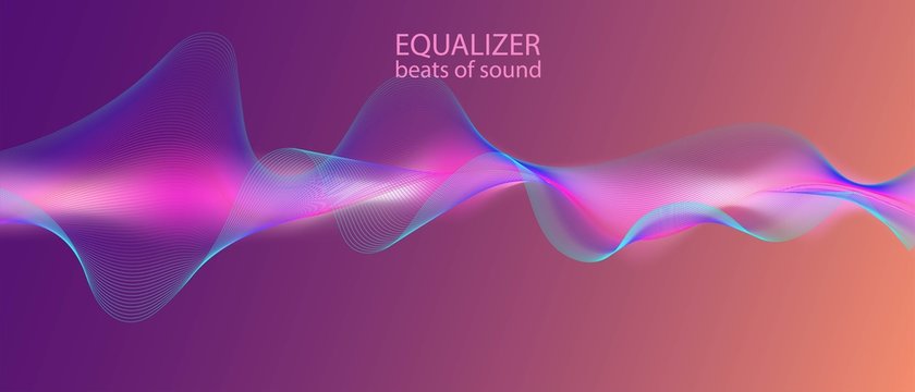 Futuristic Vector Equalizer. Punk Gradient Overlay. Code Fractal Slide. Big Data Stream 