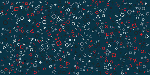 Video Games outline pattern. Vector game concept seamless background. Play station game pad © Salman