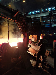 
pipe rolling workshop. production of steel pipes. metallurgy