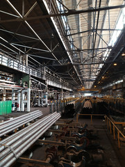 pipe rolling workshop. production of steel pipes. metallurgy