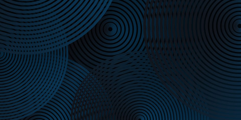 3D luxury dark blue background with abstract wave spiral cricle modern element for banner, presentation design and flyer. 
